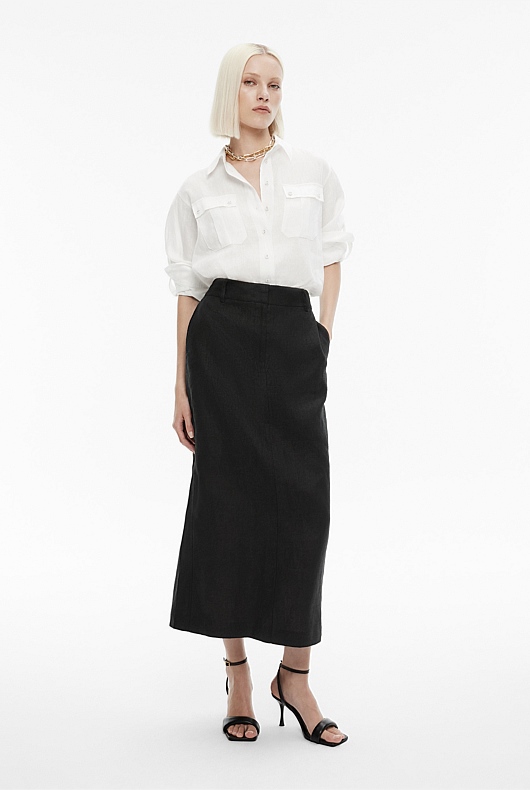 Chalk French Linen Pocket Detail Shirt - Women's Linen Shirts | Witchery