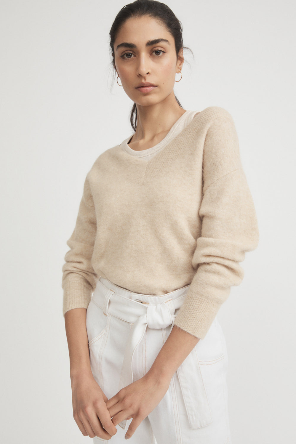 Exposed Shoulder Lofty Knit