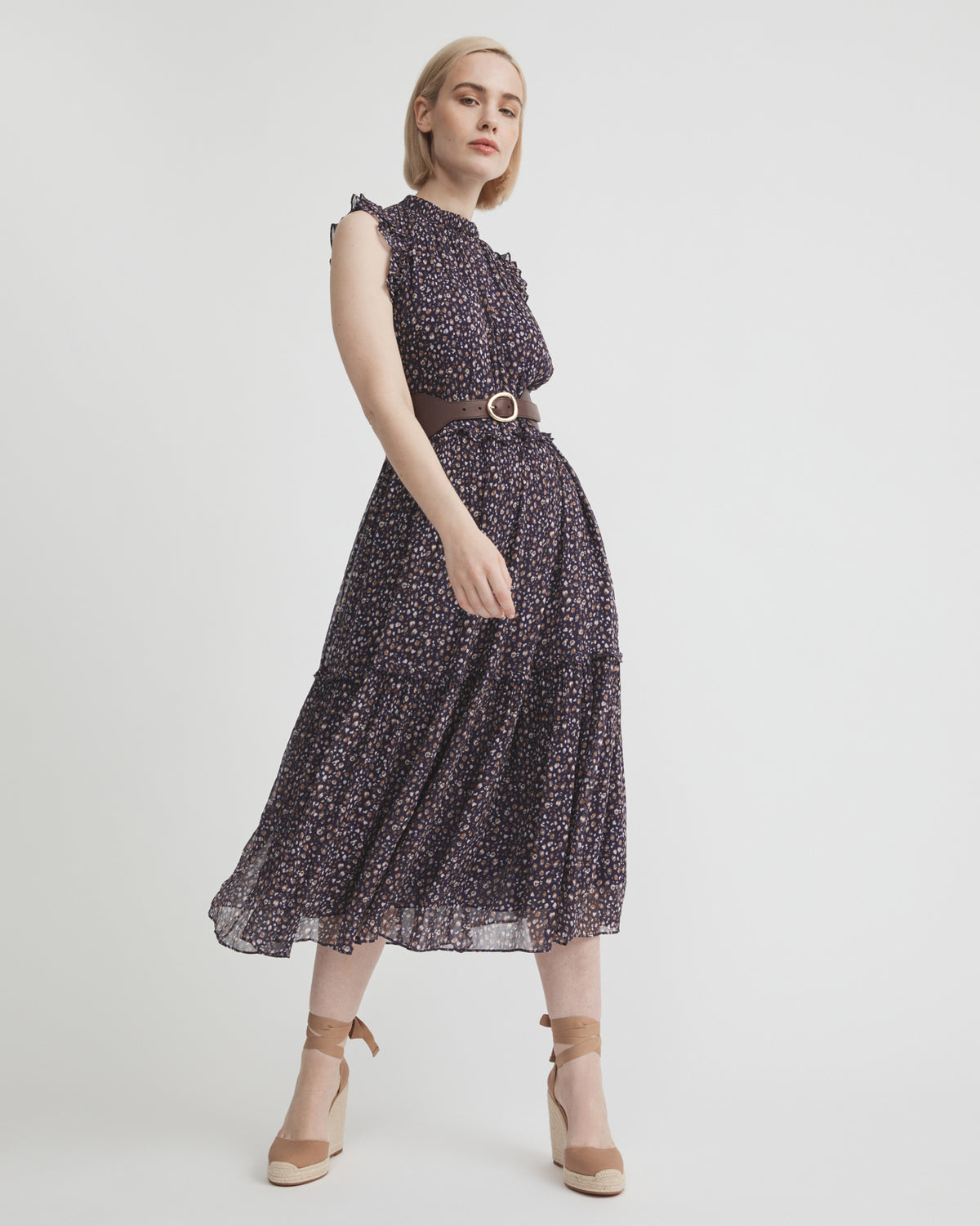 Frill Tiered Midi Dress