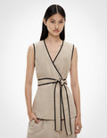 Contrast Tie Shirt