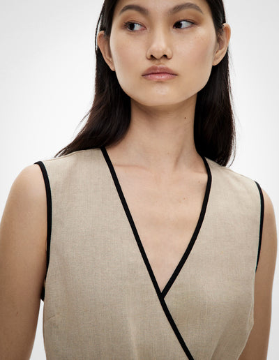 Contrast Tie Shirt