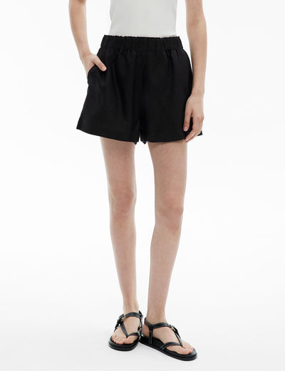 Pull On Linen Shorts