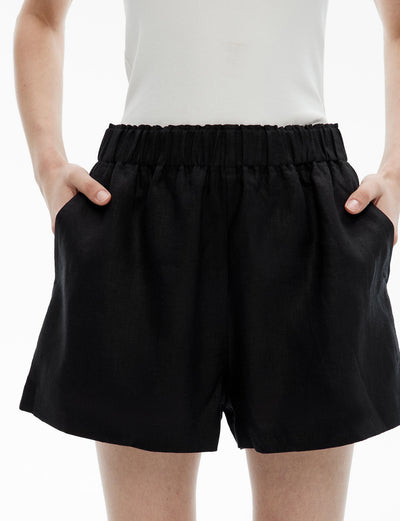 Pull On Linen Shorts