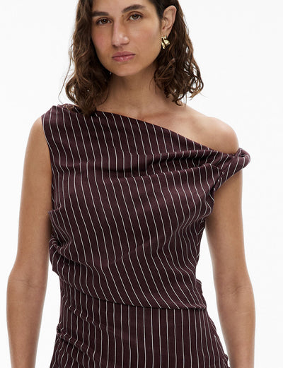 Twist Asymmetric Midi Dress