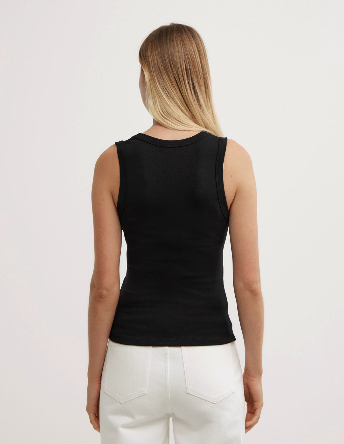 Fine Rib V-Neck Tank Top