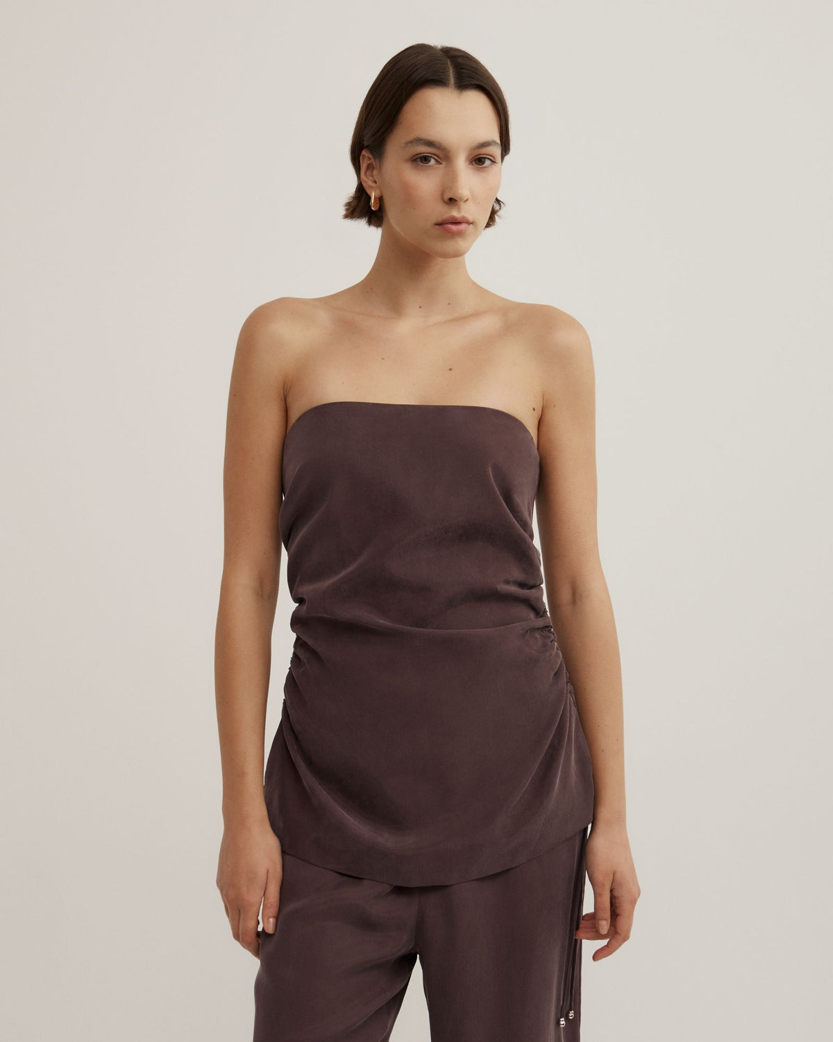 Cupro Strapless Top