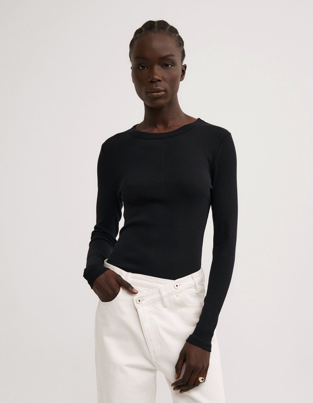 Crew Rib Long Sleeve Top