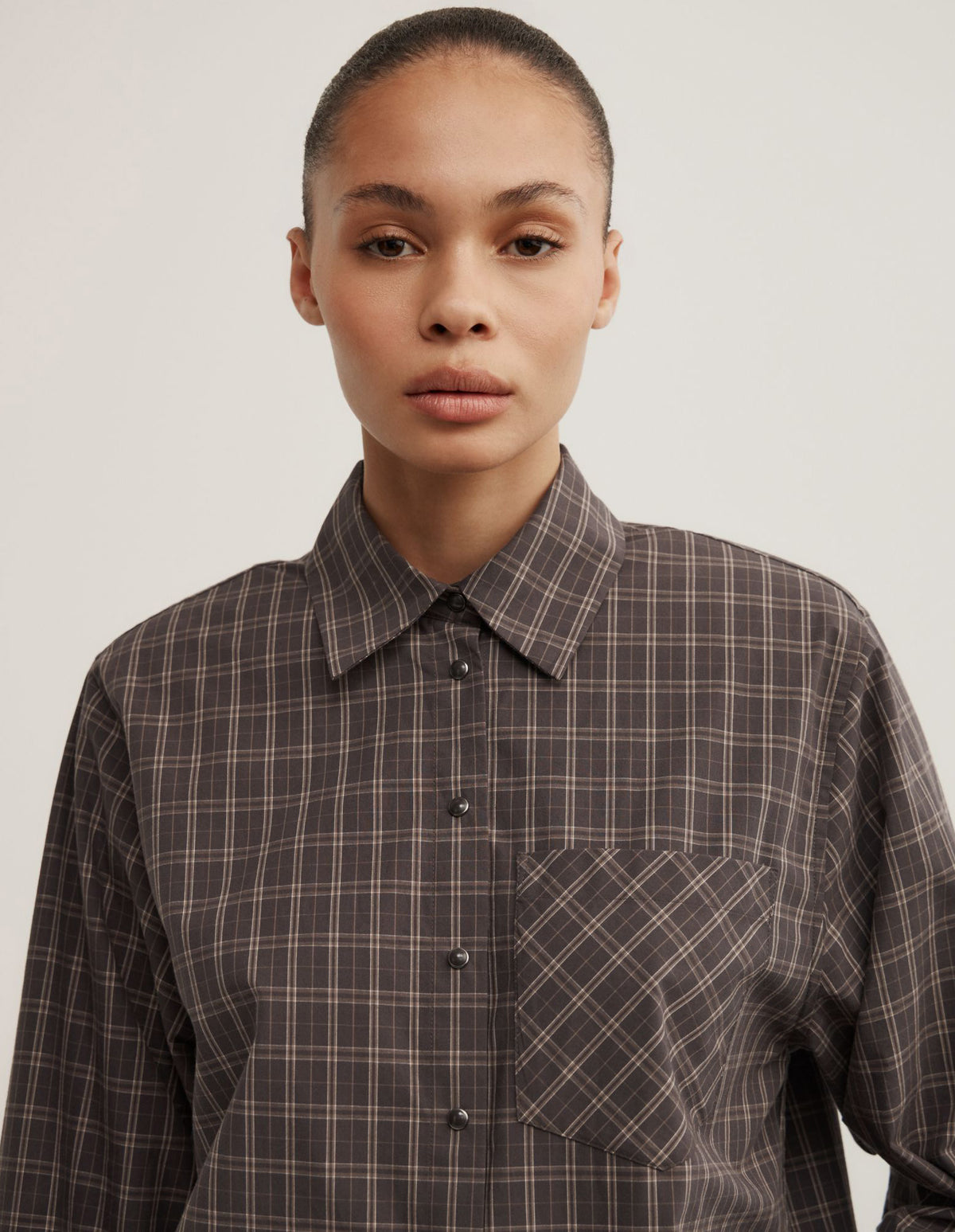 Check Shoulder Pad Shirt