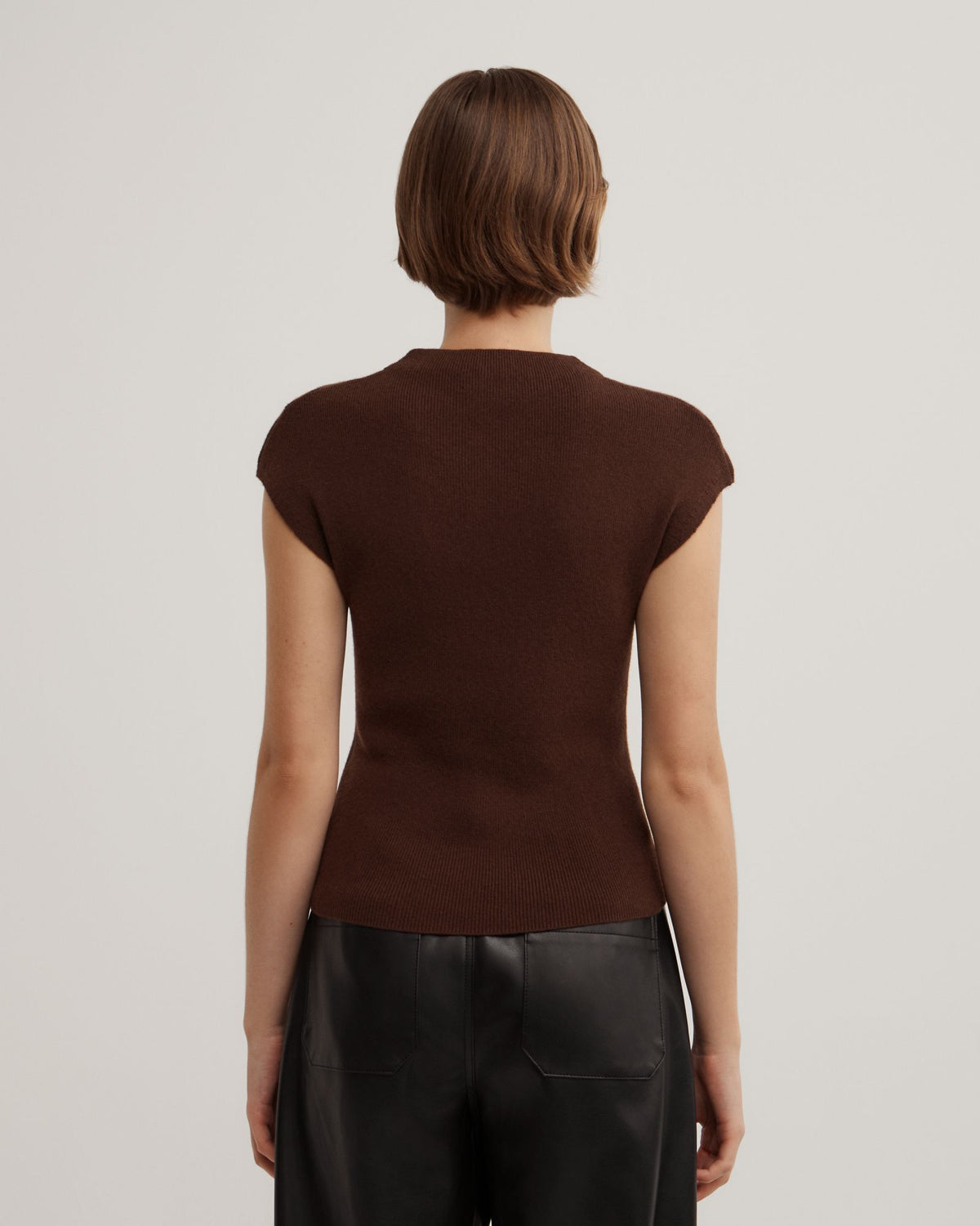 High Neck Knit T-Shirt