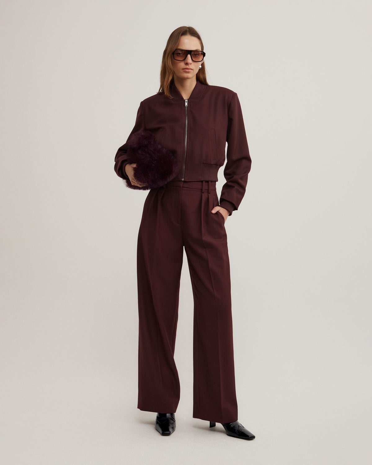 Shoulder Pad Bomber Jacket