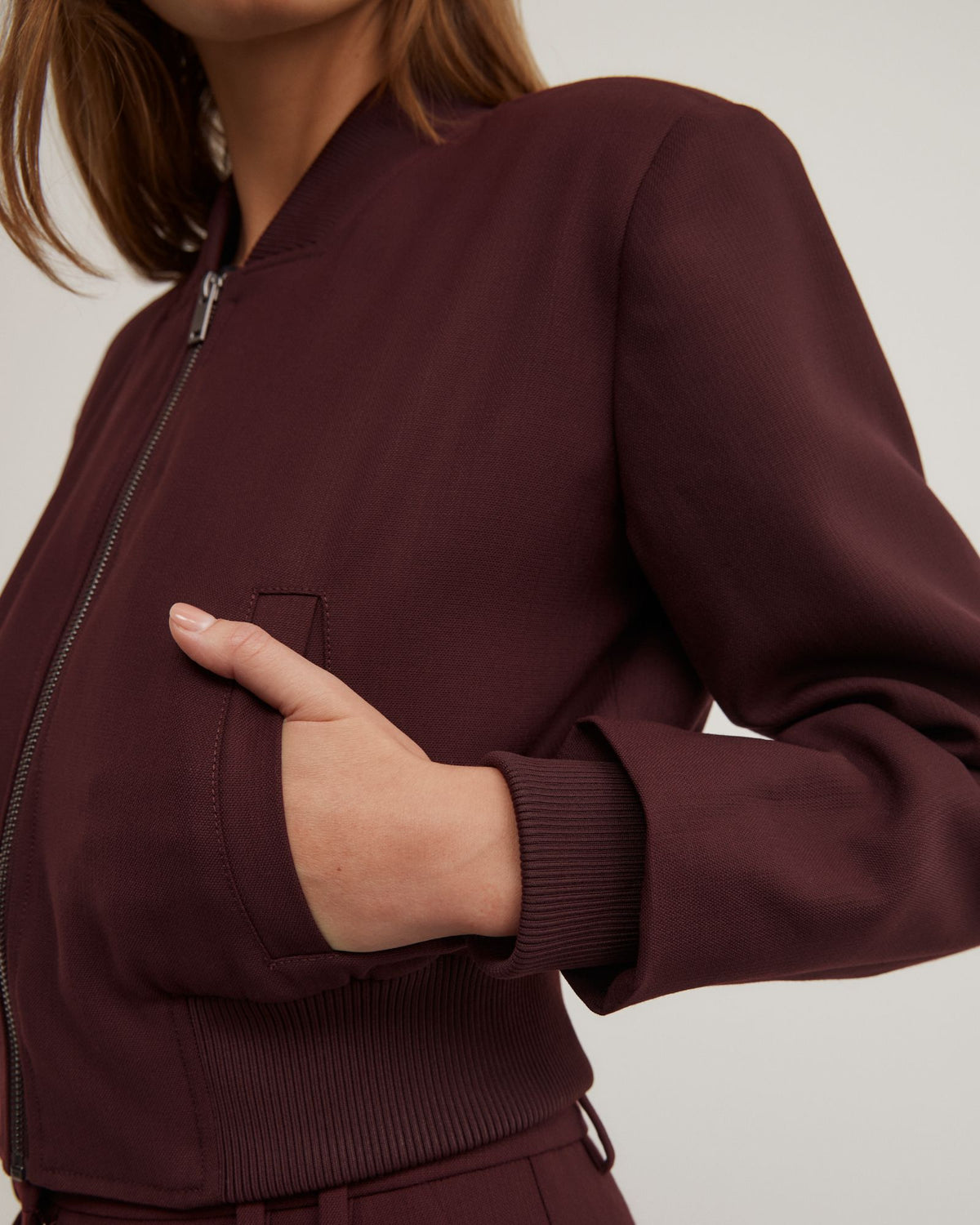 Shoulder Pad Bomber Jacket