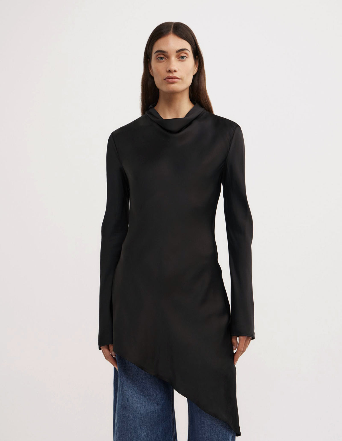 Long Sleeve Asymmetric Tunic Top