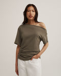 Ruched Asymmetric T-Shirt