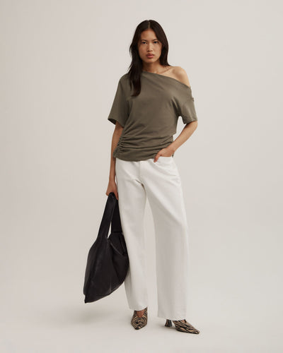 Ruched Asymmetric T-Shirt