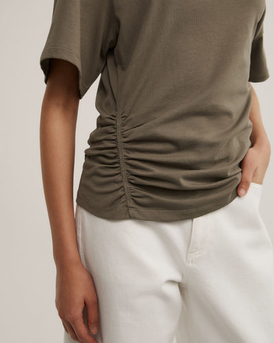 Ruched Asymmetric T-Shirt