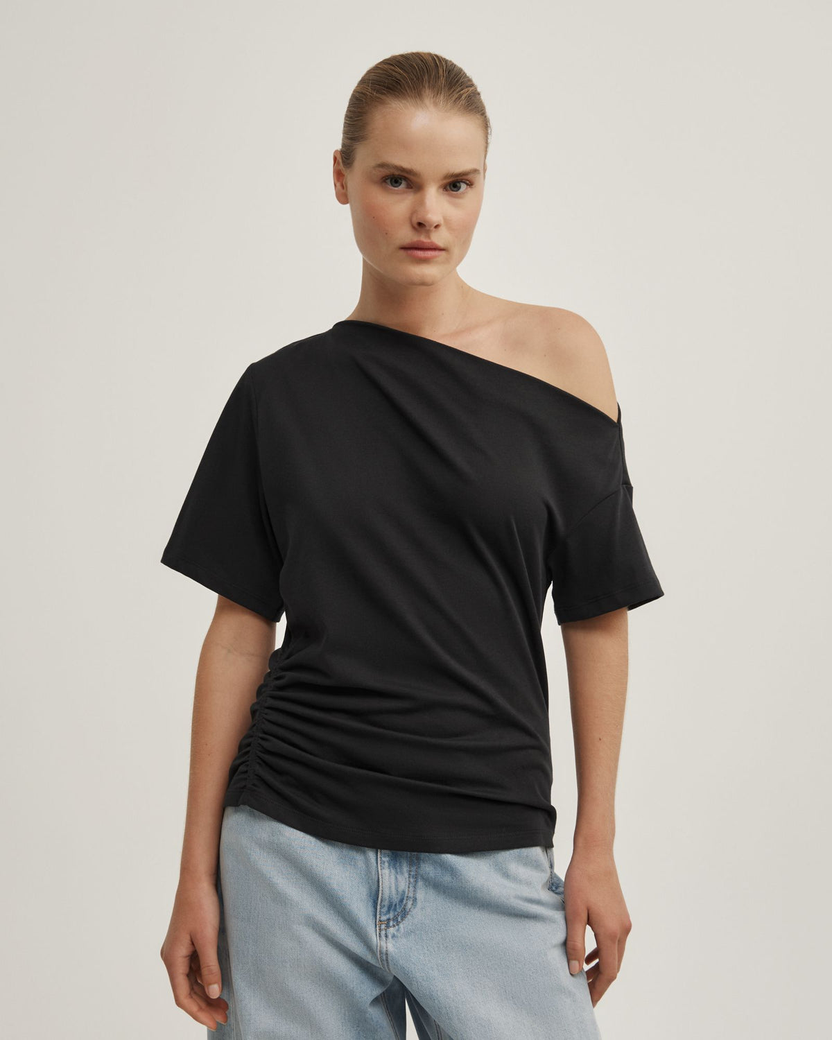 Ruched Asymmetric T-Shirt