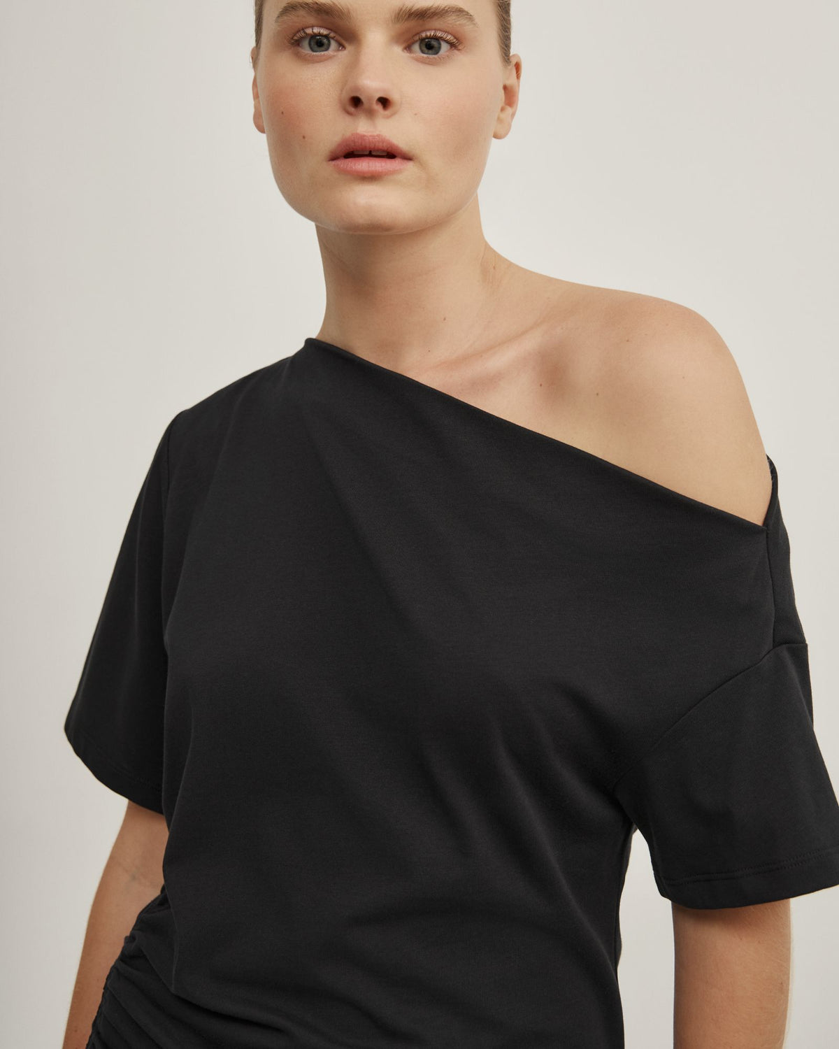 Ruched Asymmetric T-Shirt