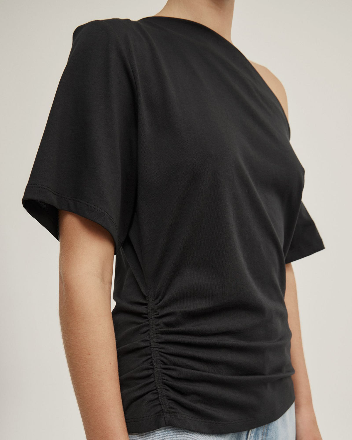 Ruched Asymmetric T-Shirt