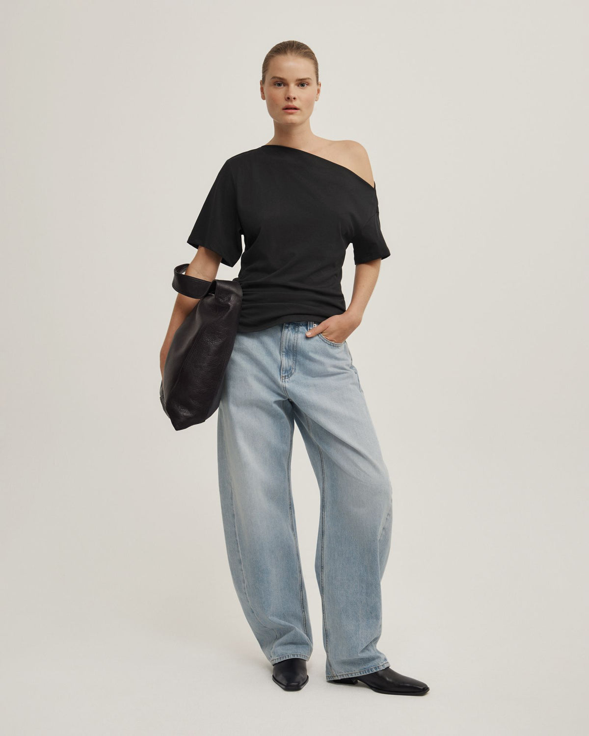 Ruched Asymmetric T-Shirt