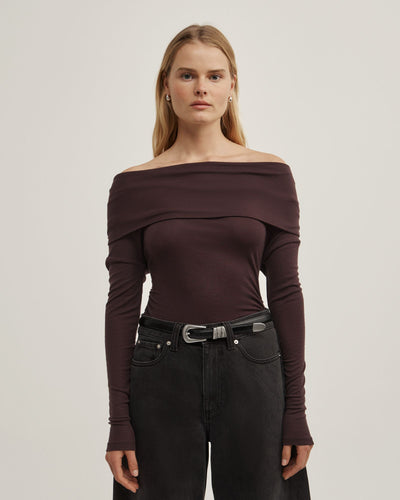 Off Shoulder Long-Sleeve Top