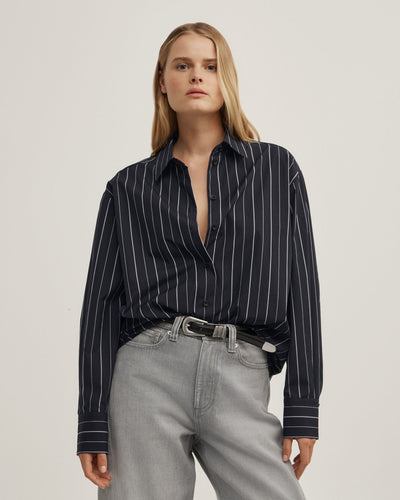 Tie Back Pinstripe Shirt