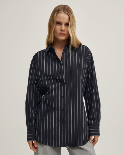 Tie Back Pinstripe Shirt