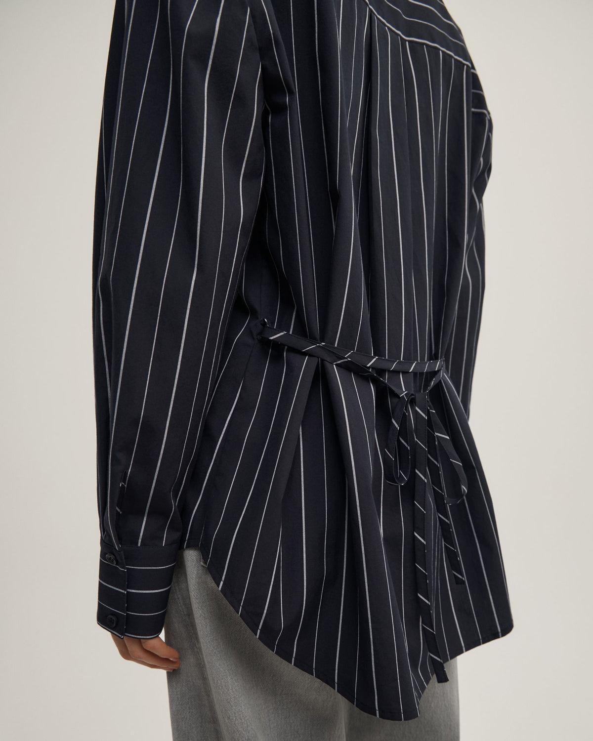 Tie Back Pinstripe Shirt