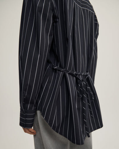 Tie Back Pinstripe Shirt