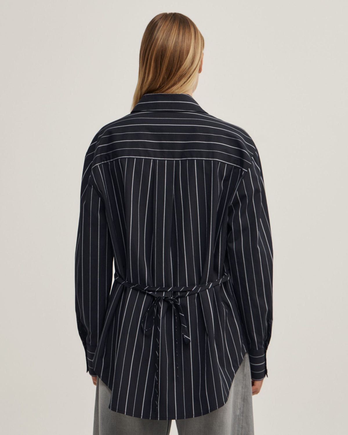 Tie Back Pinstripe Shirt