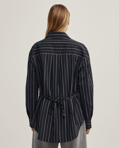 Tie Back Pinstripe Shirt