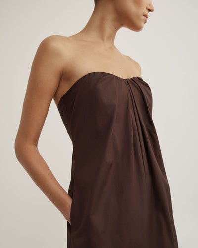 Gathered Bandeau Midi Dress