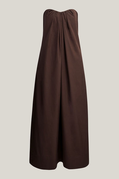 Gathered Bandeau Midi Dress