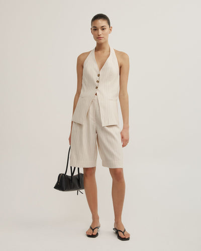 Pinstripe Halter Vest