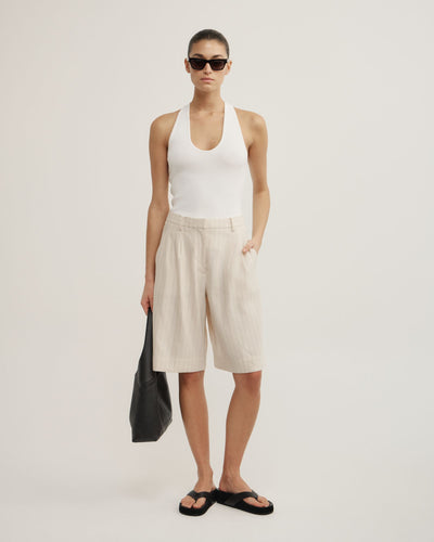 Pinstripe Bermuda Shorts