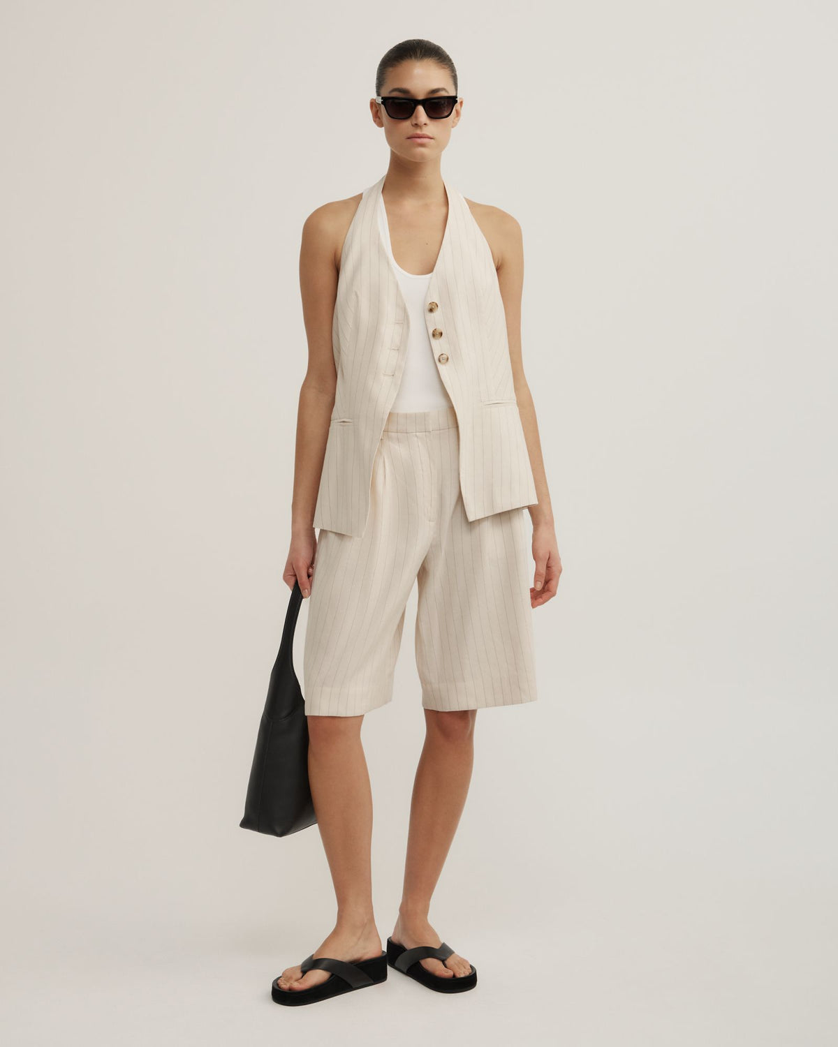 Pinstripe Bermuda Shorts