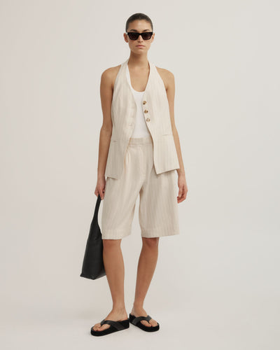 Pinstripe Bermuda Shorts