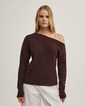 Asymmetric Long-Sleeve Knit