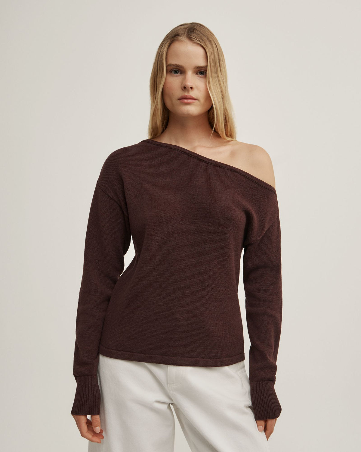 Asymmetric Long-Sleeve Knit