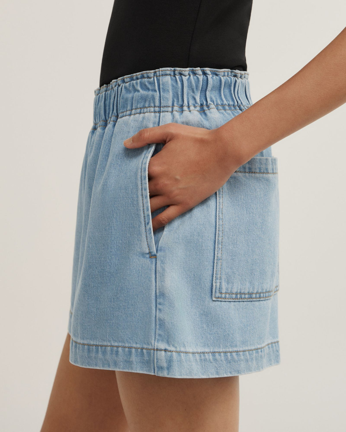 Denim Pull On Shorts