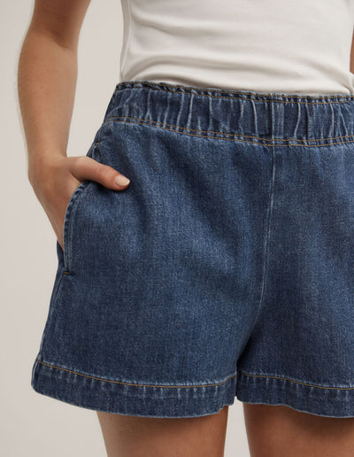 Denim Pull On Short