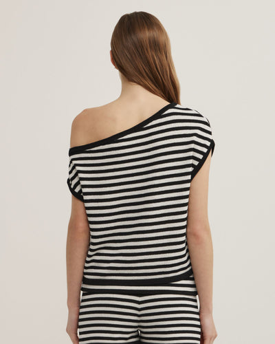 Asymmetric Slouch Short Sleeve Knit