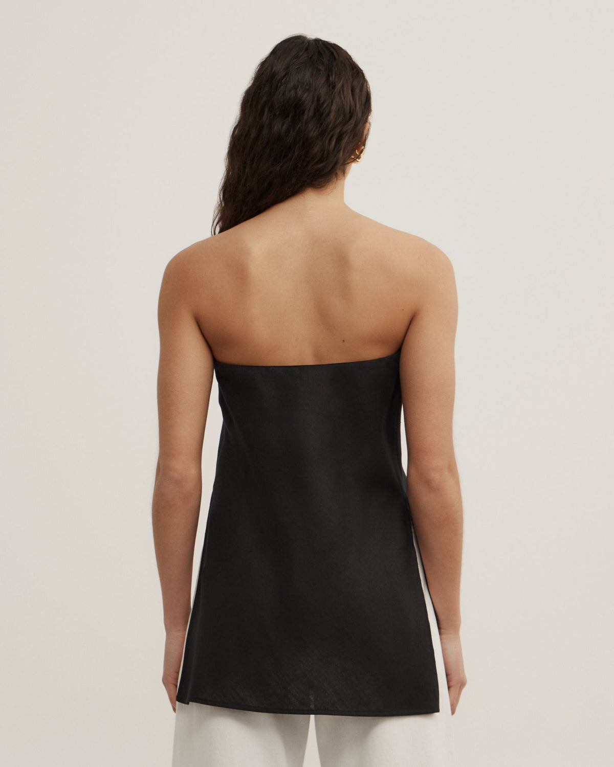Linen Strapless Top