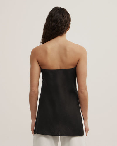 Linen Strapless Top