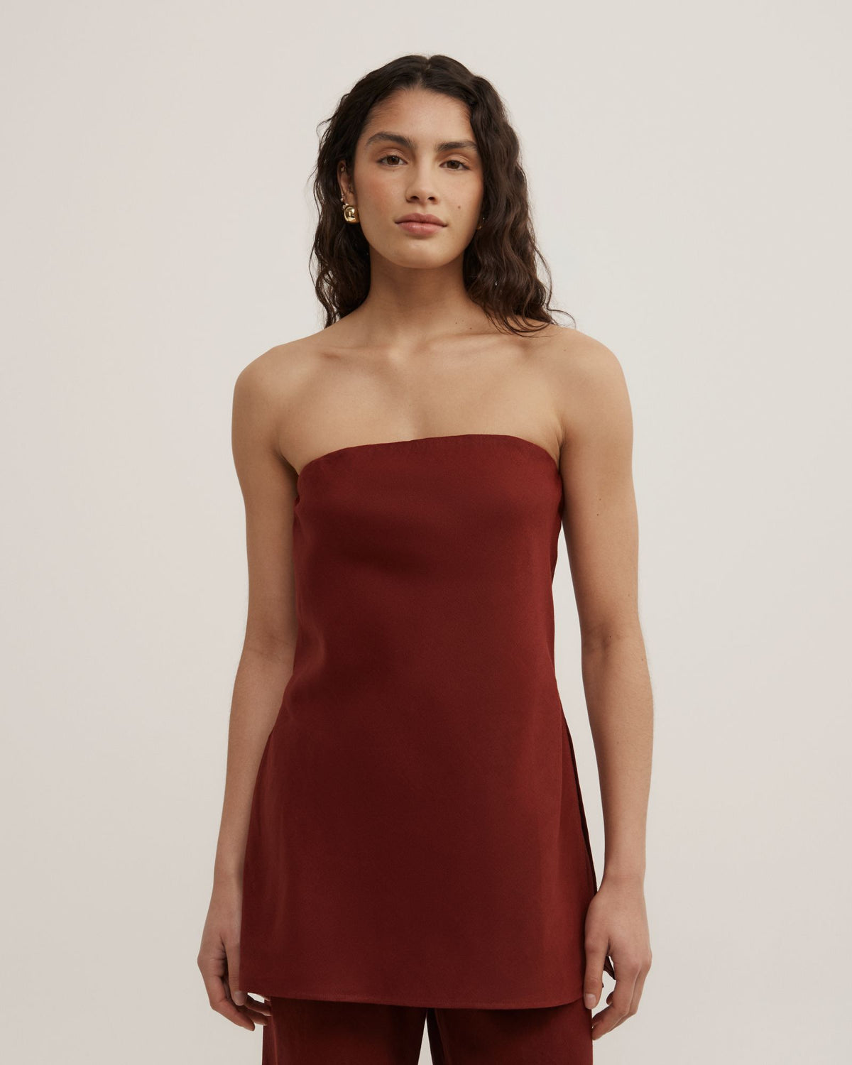 Linen Strapless Top