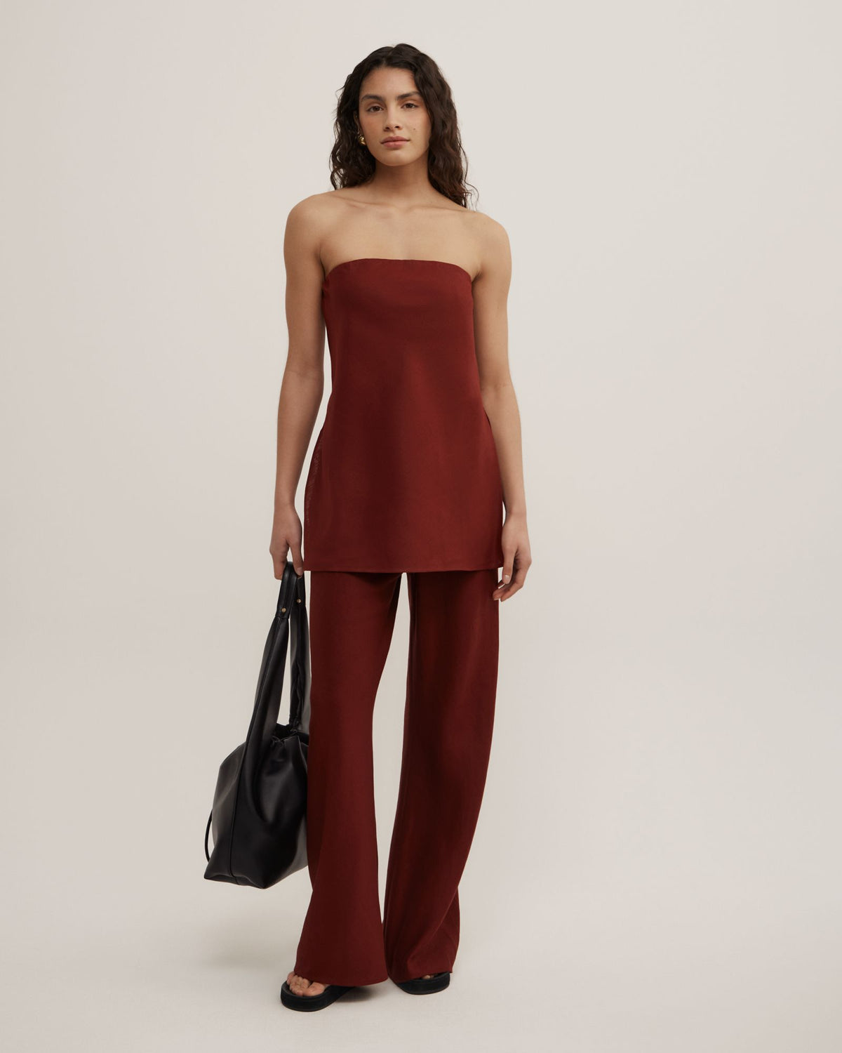 Linen Strapless Top
