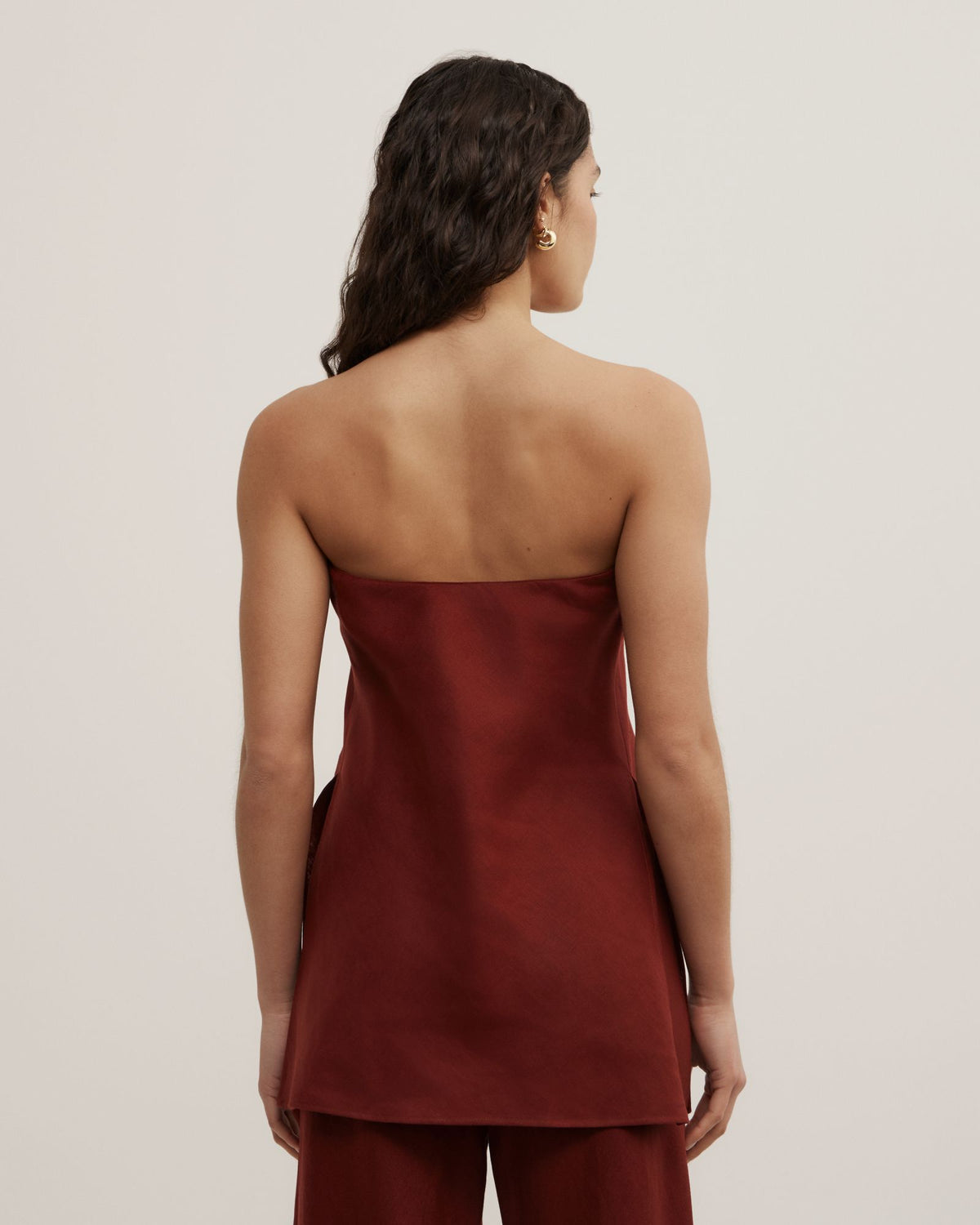 Linen Strapless Top