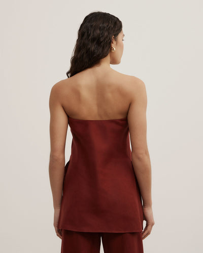 Linen Strapless Top