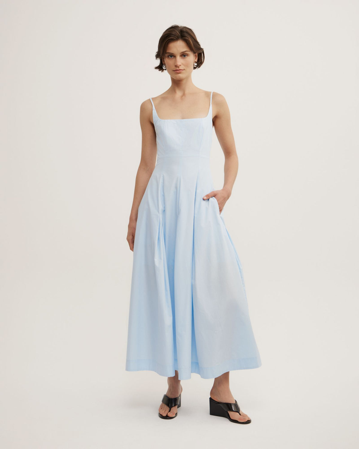 Fine Strap Panel Dress