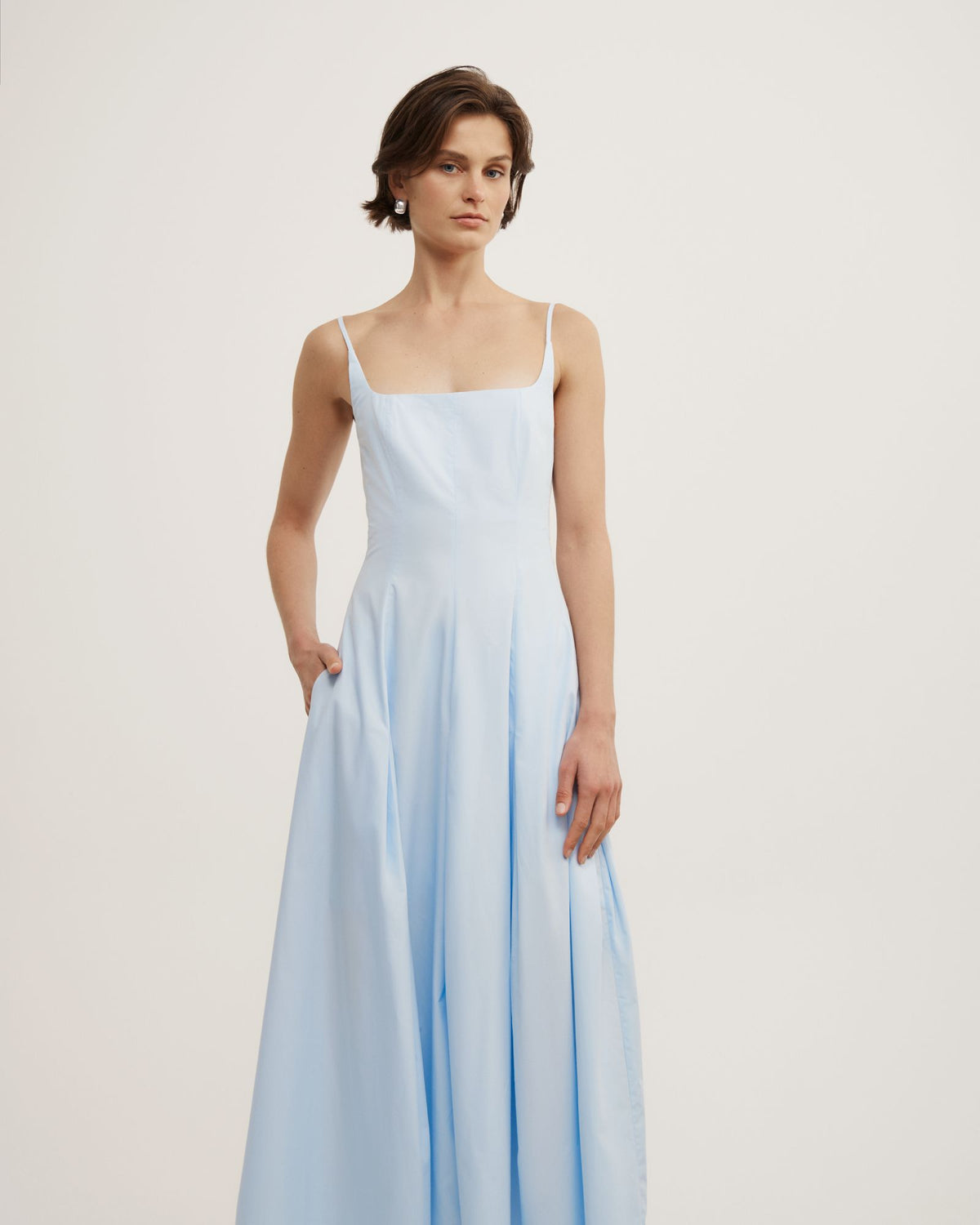 Fine Strap Panel Dress