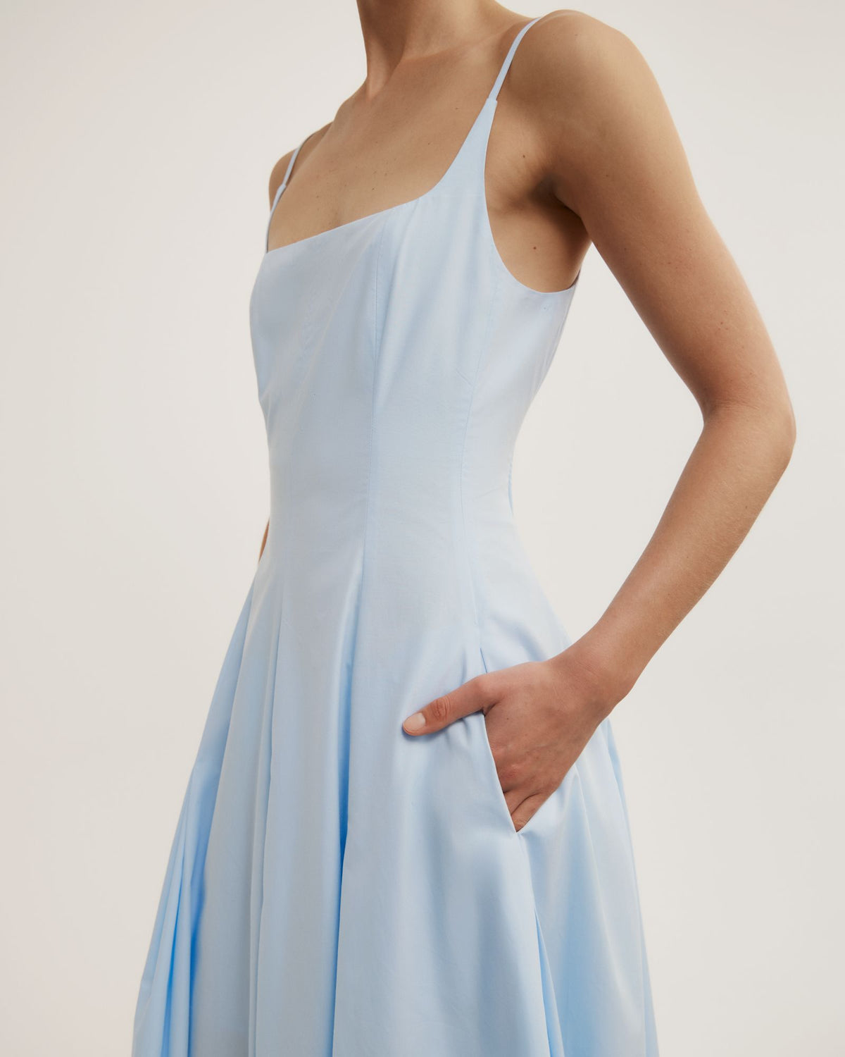 Fine Strap Panel Dress